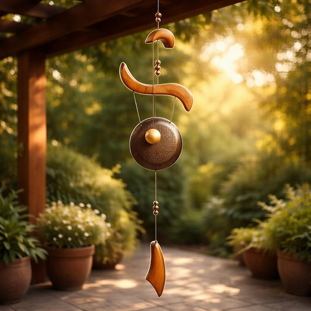 Carillon à vent "Gong feng shui" - 70 cm