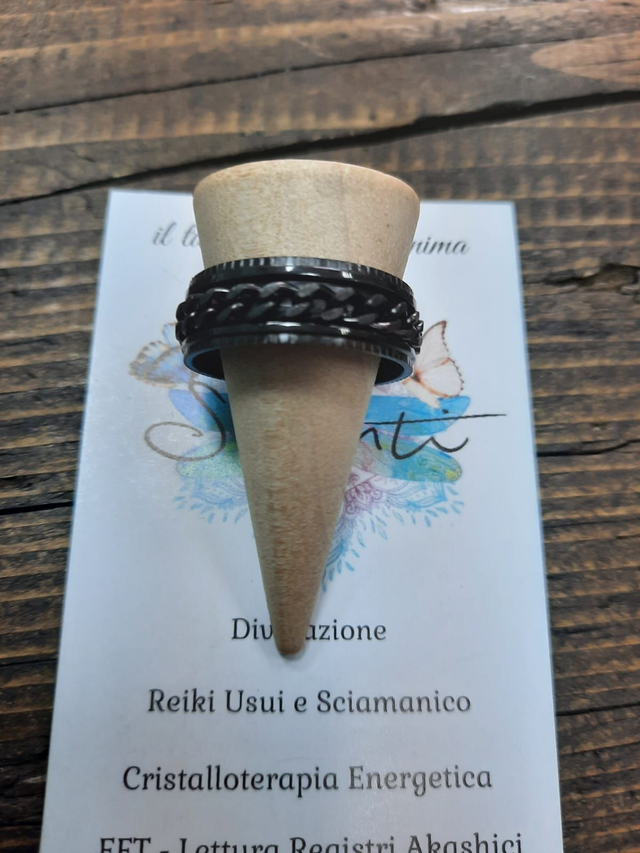 Anello uomo scacciapensieri con catena