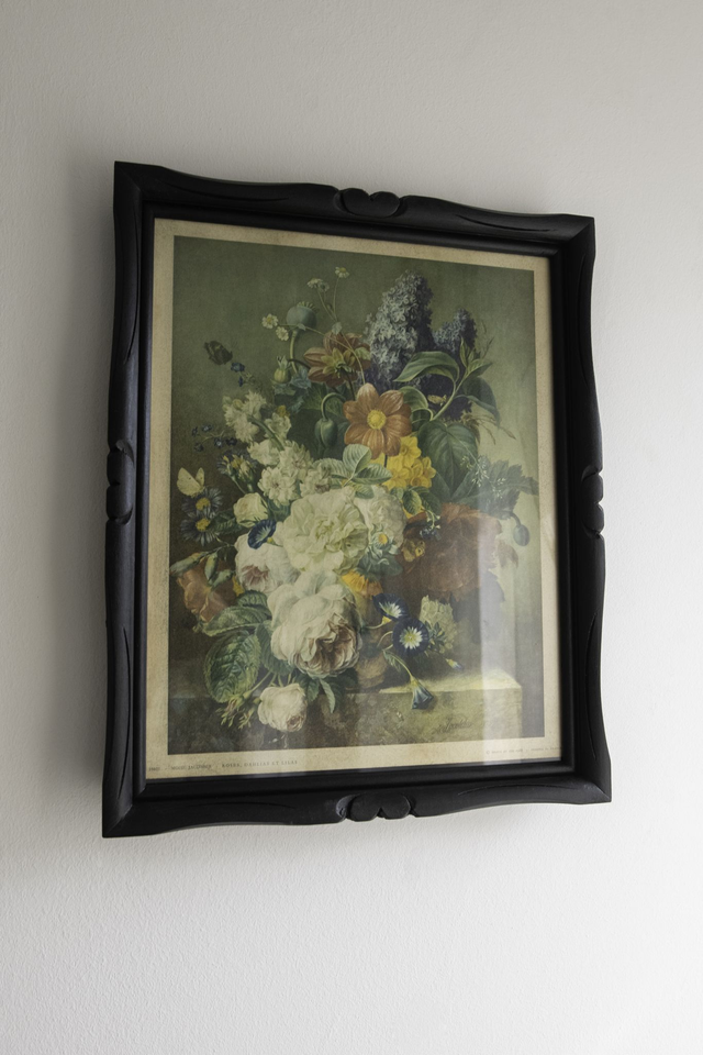 Dark Dahlias 🥀Cadre upcyclé & illustration florale