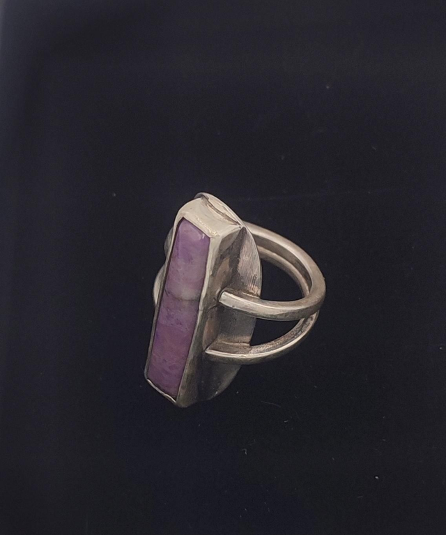 Bague jade lavande / argent Taille 56