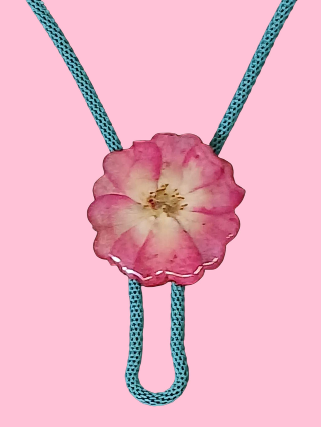 Corbata de bolo Rosa Roja abierta