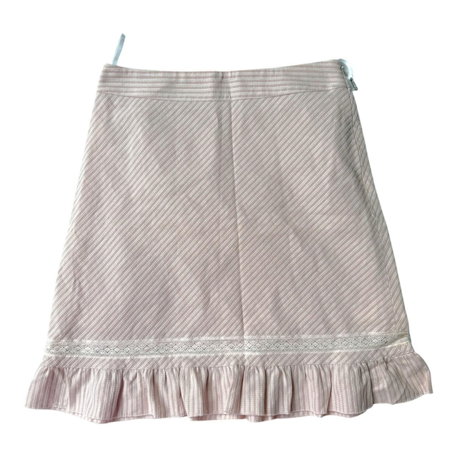 BNWT Japanese Brand Pink Pinstripe Midi Skirt XS/S