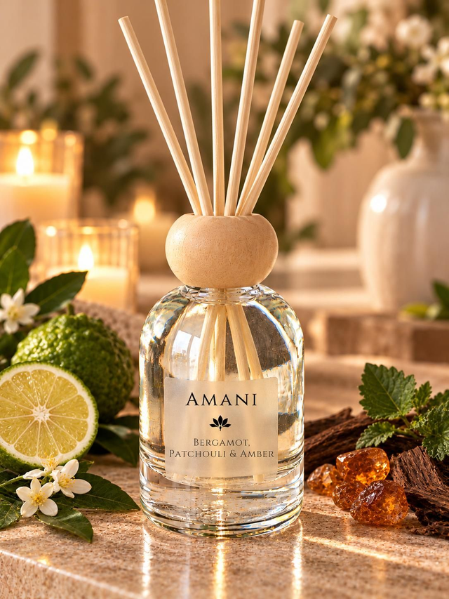 Bergamot, Patchouli &amp; Amber - Luxury Diffuser 100ml