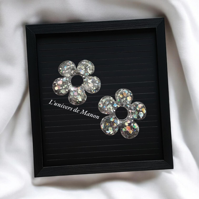 2 Pampilles fleur  (créoles interchangeables)    