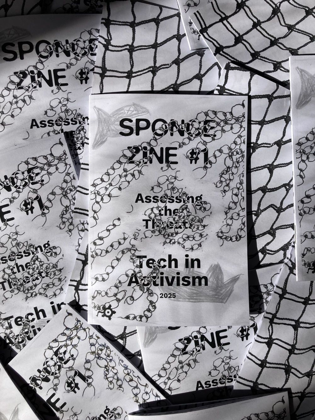 SPONGE ZINE #1 Assessing the Threats - Tech in Activism, Plural Studio (2025)