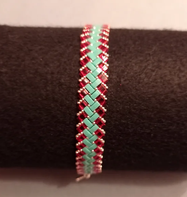 Bracelet half tilas double rouge et bleu 