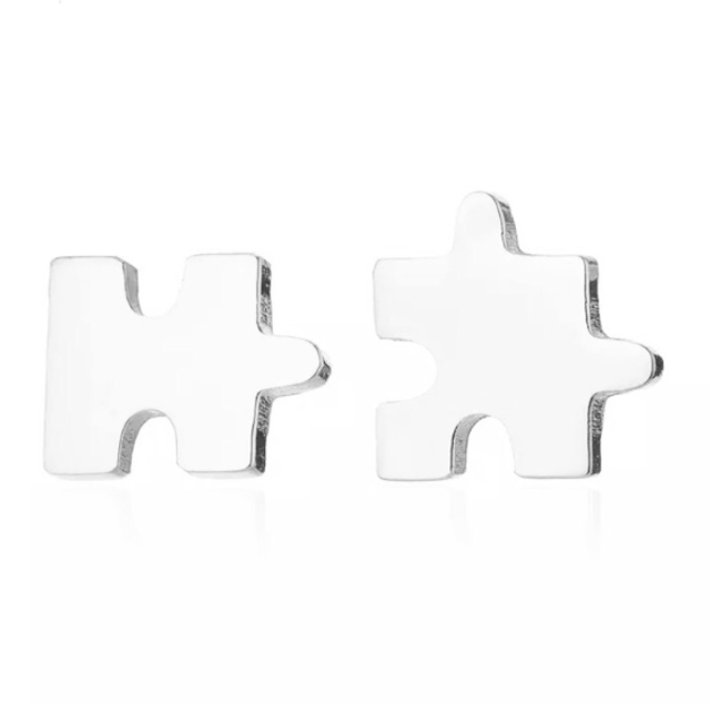 Puzzle Piece Stud Earrings