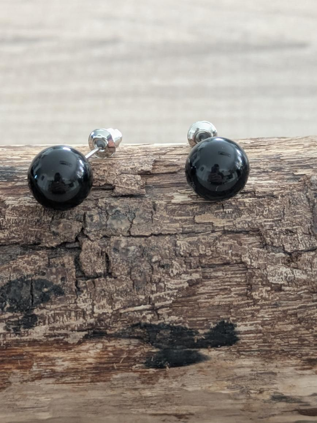 Boucles d'oreilles Obsidienne 