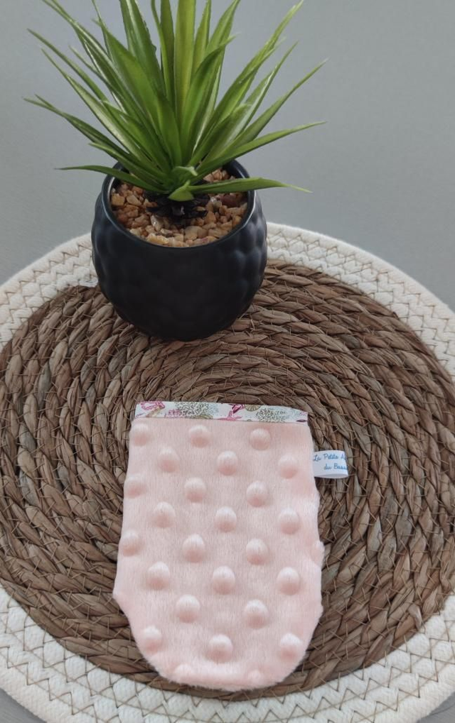 Gant minky petit abricot corail