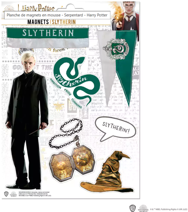 Plaque de 7 magnets mousse Serpentard - Harry Potter