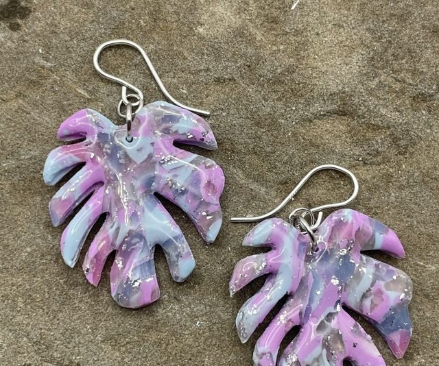 Large Misty Monstera leaves