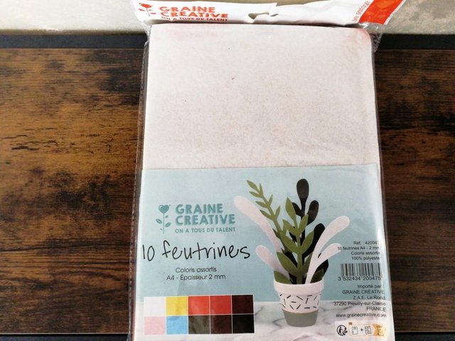 10 feutrines, A4, 2mm