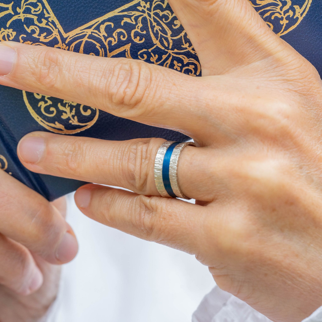 Bague Telluris - Argent, bleu