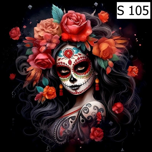 Panneau simili Femme calavera 30x30cm