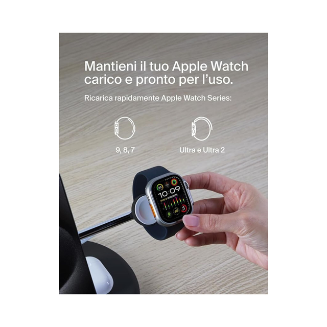 BELKIN Stazione di ricarica 3-in-1 con Qi2 (15W) (Nero)