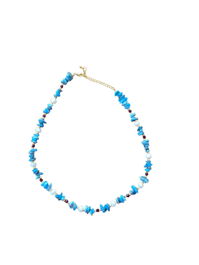 Collier Apolline pierre apatite et perle de culture 