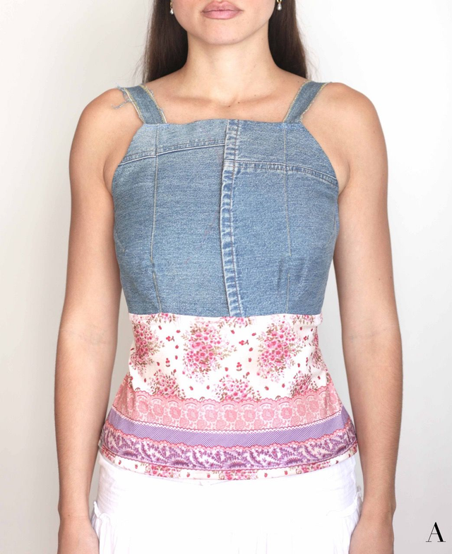 jean backless top S-M