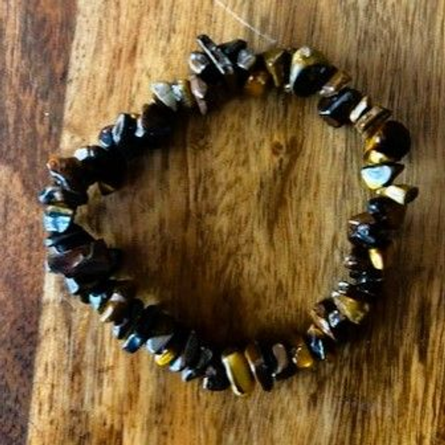 Tiger's Eye Crystal Chip Necklace -  Solar Plexus Chakra Jewellery for Courage & Focus