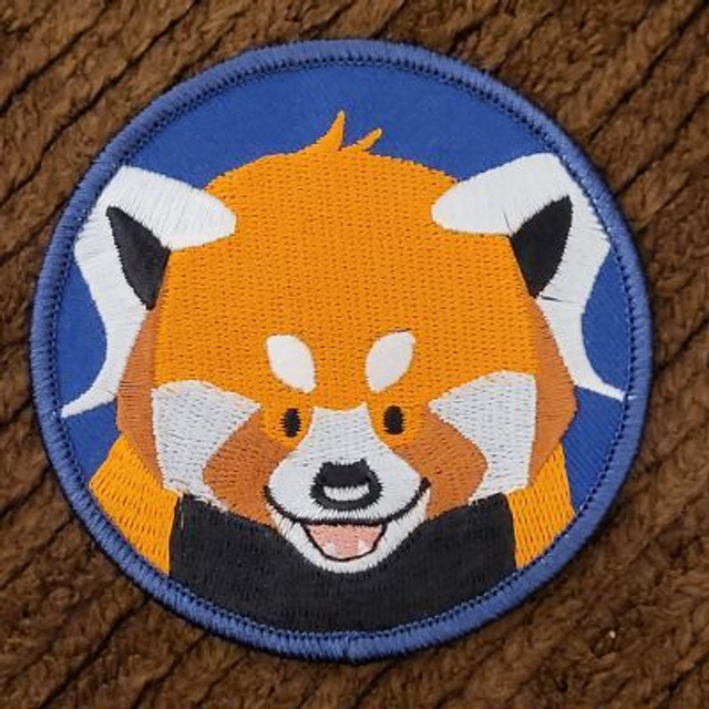 Red panda embroidered patch