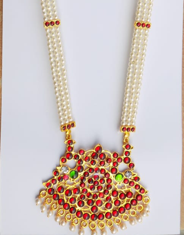 Bharatanatyam Kemp Long Maala – 3 Lines