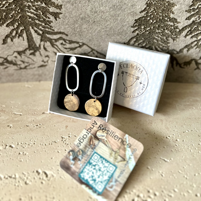 Boucles Madré Cacao &amp; Anneaux Élancés 