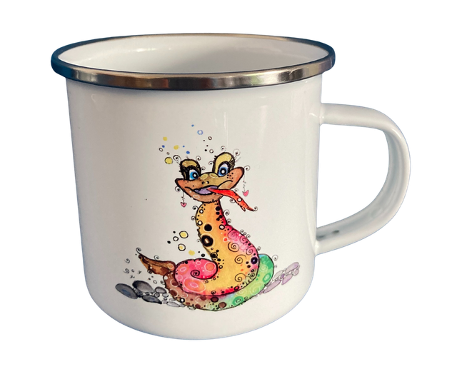 Emailletasse "Schlange"