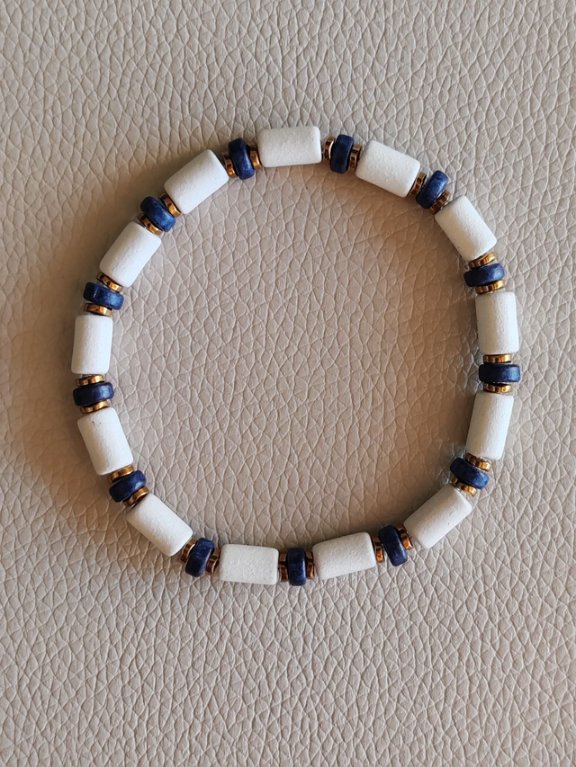 Azur Faroa - Bracelet Craie et Indigo