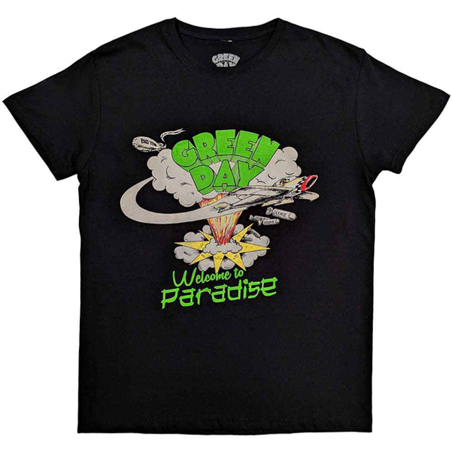 GREEN DAY UNISEX T-SHIRT: WELCOME TO PARADISE (BLACK)