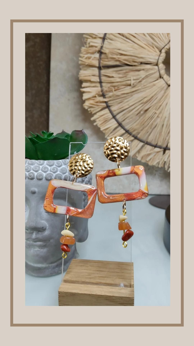 Boucles d&#039;oreilles sunset pop rectangle 