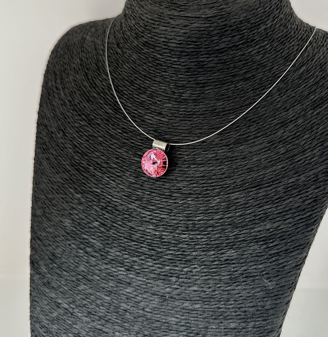 Solitär RIVOLI 14 an Edelstahlreifen, Rose Kräftiges Rosa