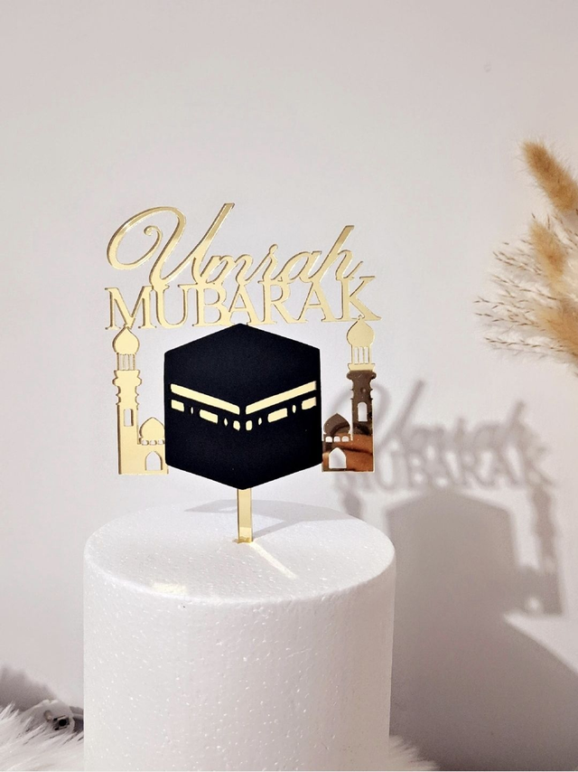 Cake topper umrah mubarak 