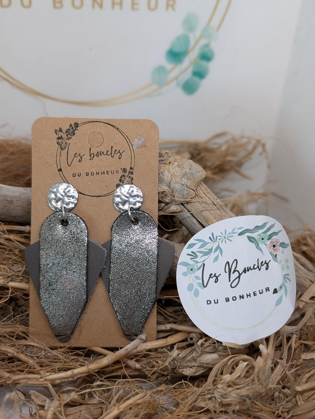 Boucles d'oreilles Graphique gris gr009