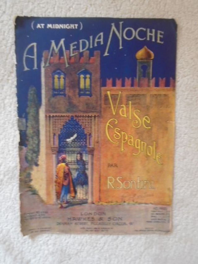 a media noche Valse Espagnole R Sontini Vintage Sheet Music