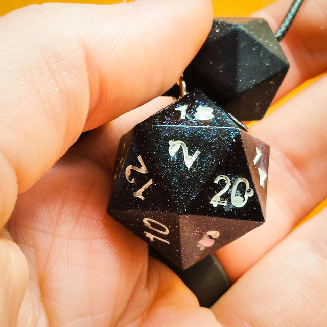 Black Dice and Chew Bead - Chew Necklace  [NL-STM-DICL-BLK]