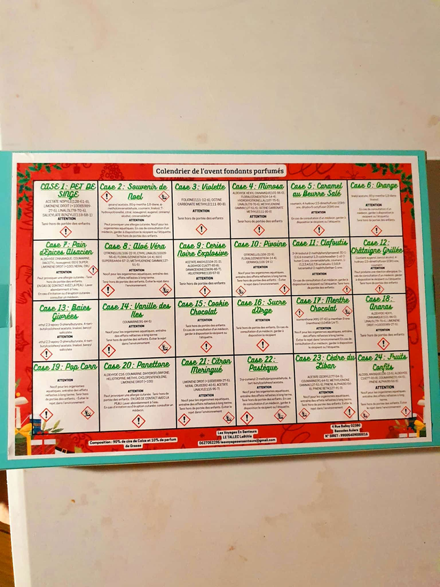 Calendrier de l'avent de fondants parfumés