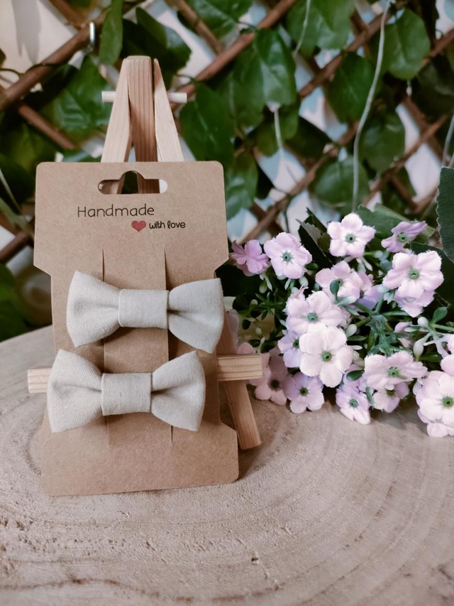 Duo barrettes beige 5cm