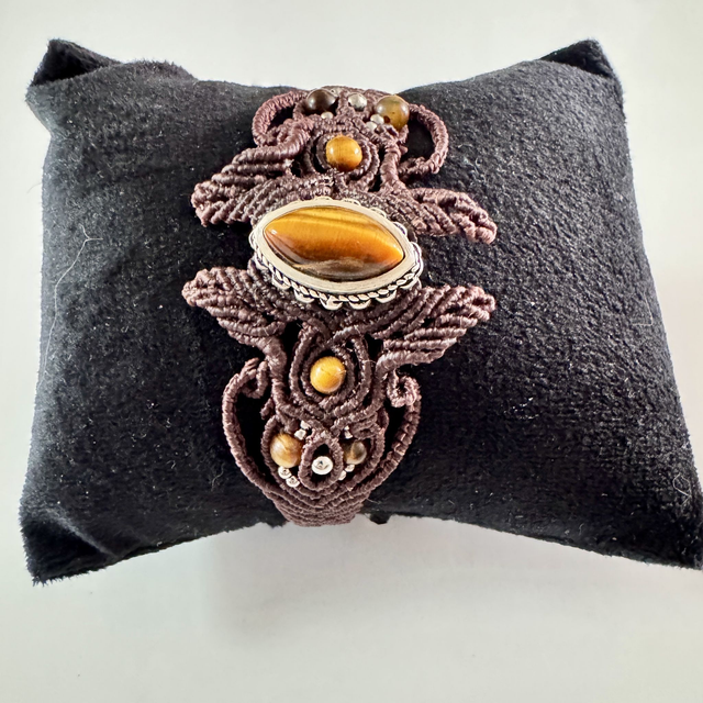 Bracelet manchette Châtaigne 🍂 – Pièce unique