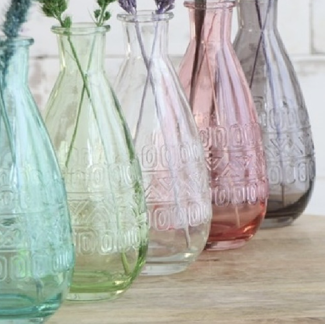 Gekleurd glazen flesje Rome Softroze