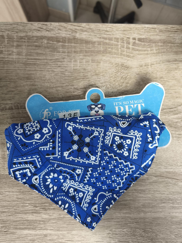 Collier bandana Tl bleu 