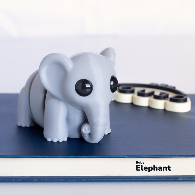 Elephant Articulated flexible Autistic Toy 3D Printed Gift Wiggle Cute Animal
