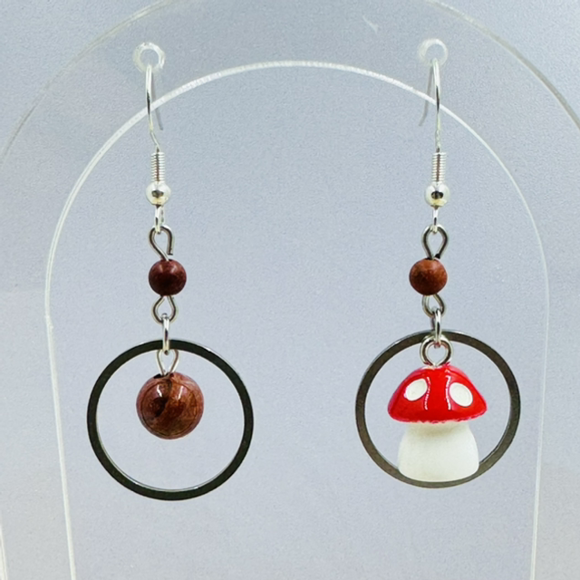 Boucles d’oreilles THÉSÉE jaspe rouge