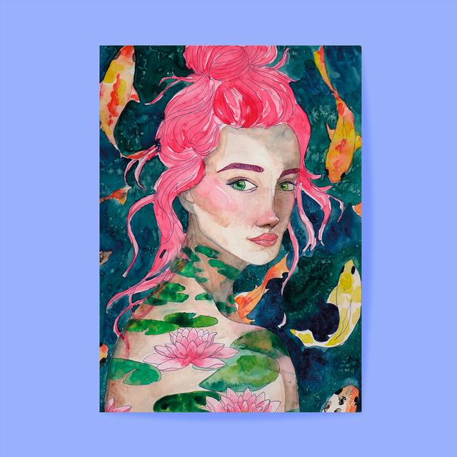 Portrait Lotus - carte postale