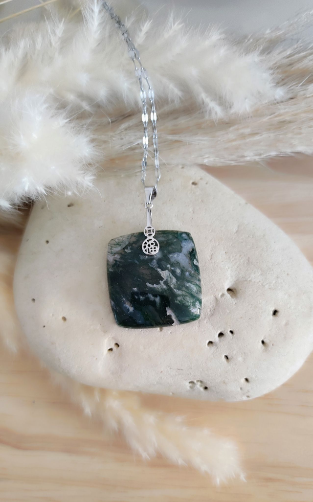Pendentif Agate mousse