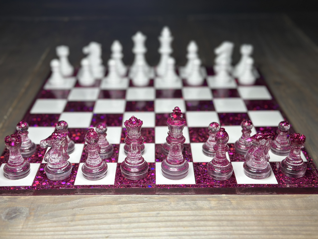 Échiquier Blanc & Fuchsia