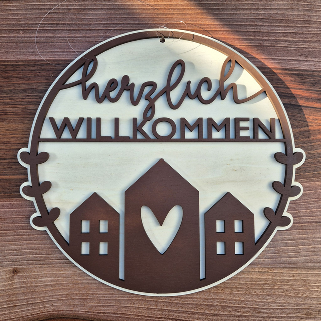 Türschild, herzlich WILLKOMMEN