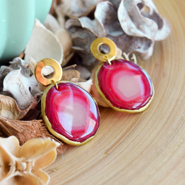 Pendientes Ágata Pequeña Redonda I