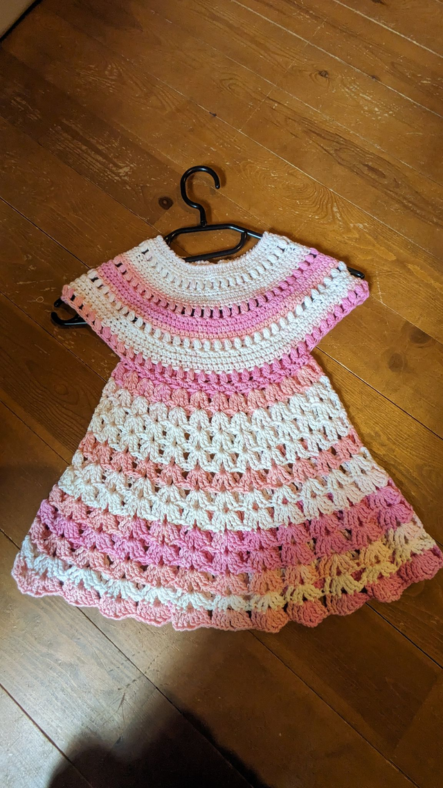 Robe enfant blanche et rose