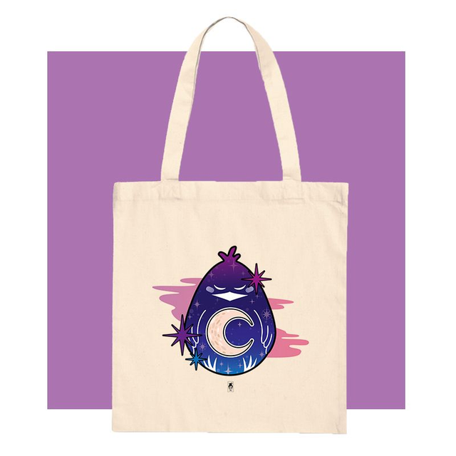 Tote-bag "Citron &amp; the moon" - couleur et fond naturel