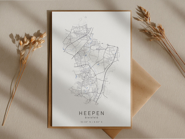 Bielefeld Heepen Stadtkarte | Druck | Postkarte