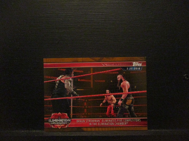 Braun Strowman Eliminates Five Competitiors In The Elimination Chamber - Brown Champions Original Trading Card #97